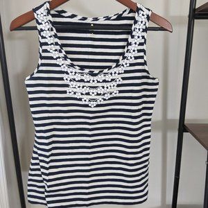 Kate Spade Tank - Medium - Blue White Stripes